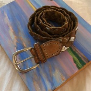 Braided leather belt